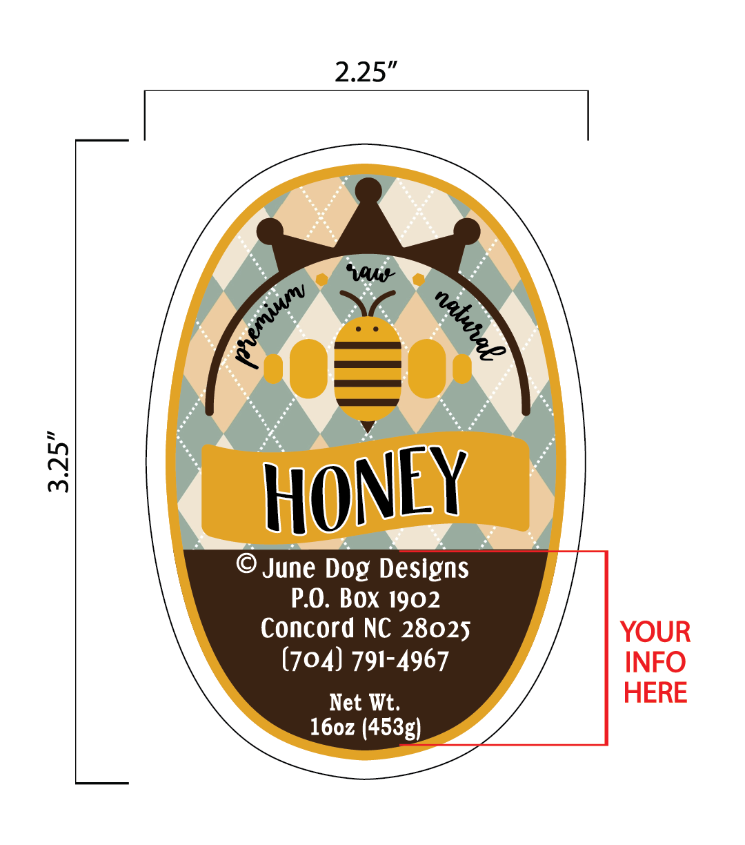 Honey Label__"Gingham"