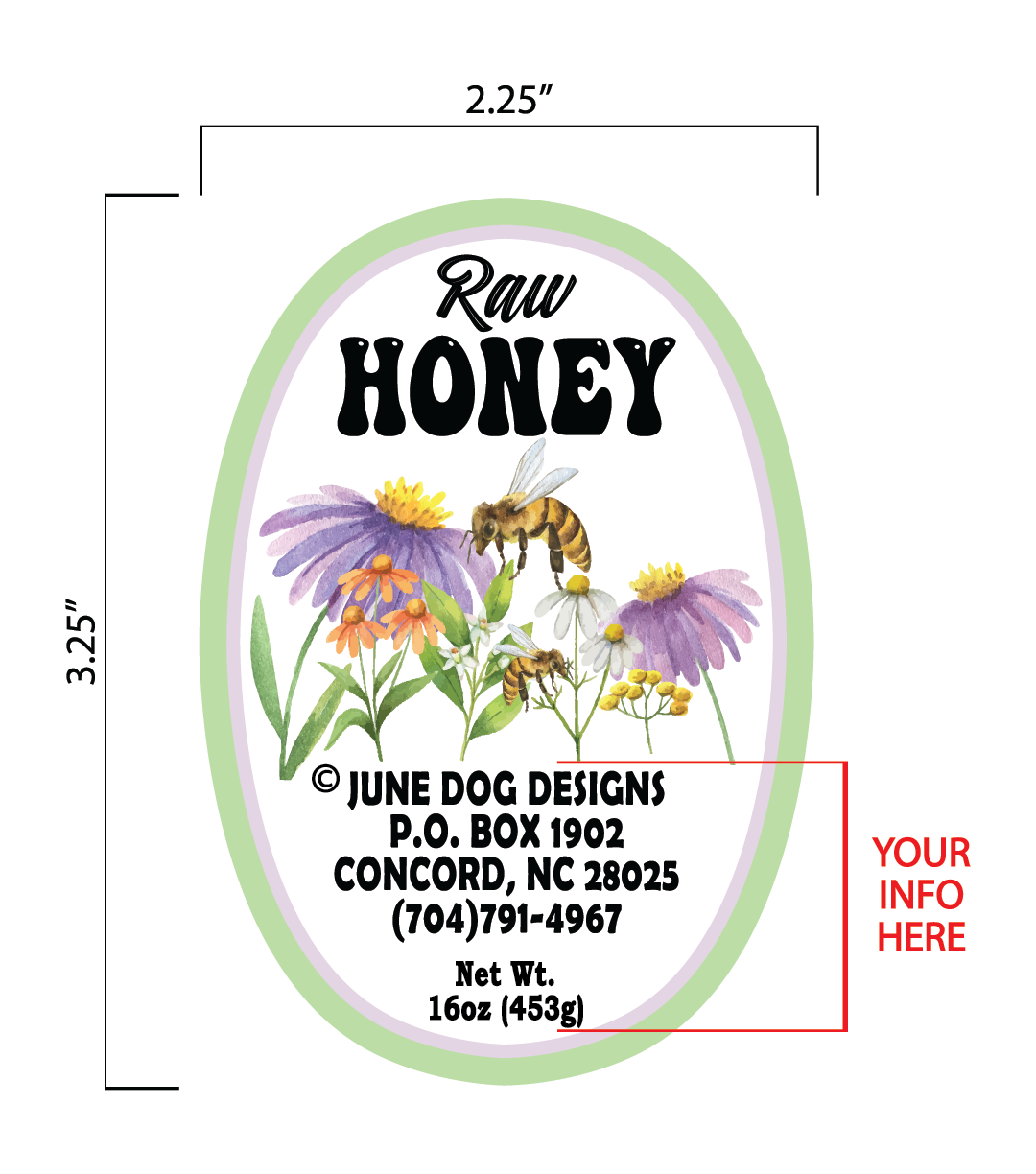 Honey Label__"Wildflowers"