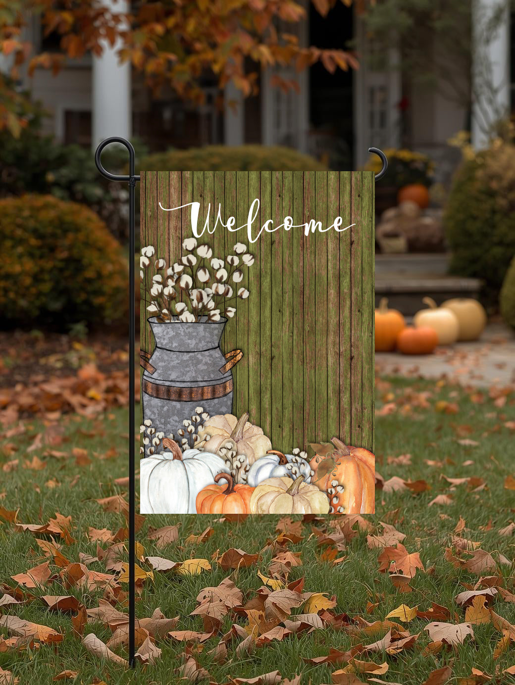 Rustic Fall Welcome Garden Flag