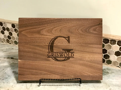 Split Monogram Hardwood Cutting Board