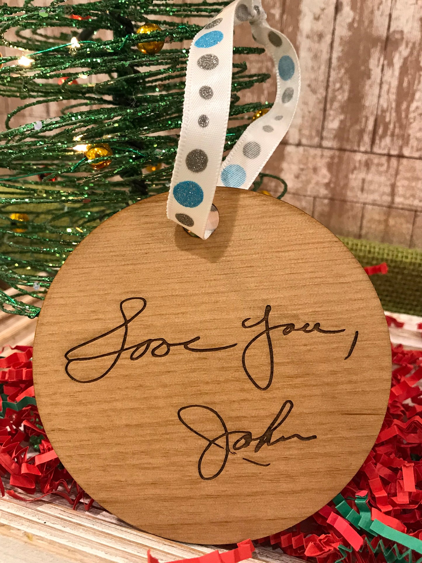 Treasured Keepsake Handwriting Wood Ornament