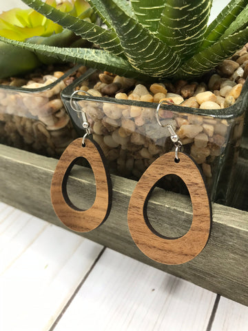 Hollow Teardrop French Wire Earrings