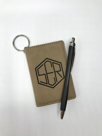 Wallet ID Key Chain with Monogram; Personalize It!
