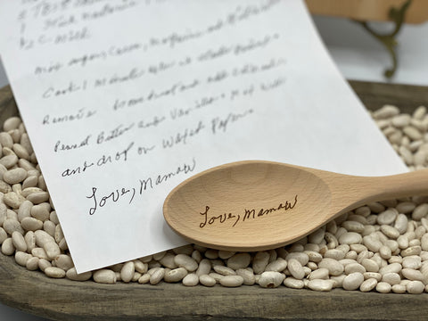 Wooden Spoon with Loved One's Handwriting