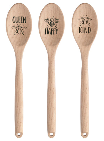All About The Bees Engraved Wooden Spoons