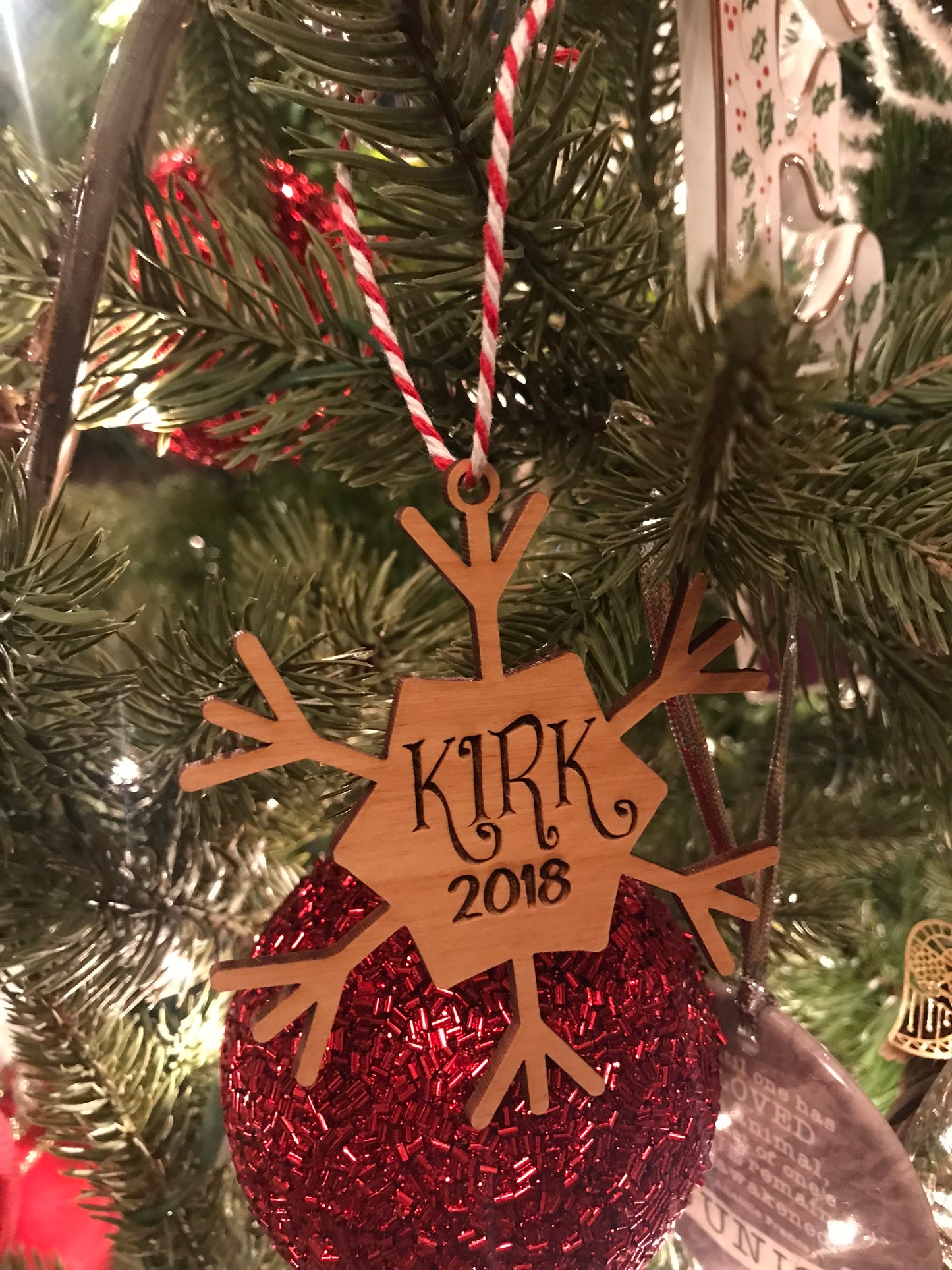 Winter Snowflake Wood Ornament