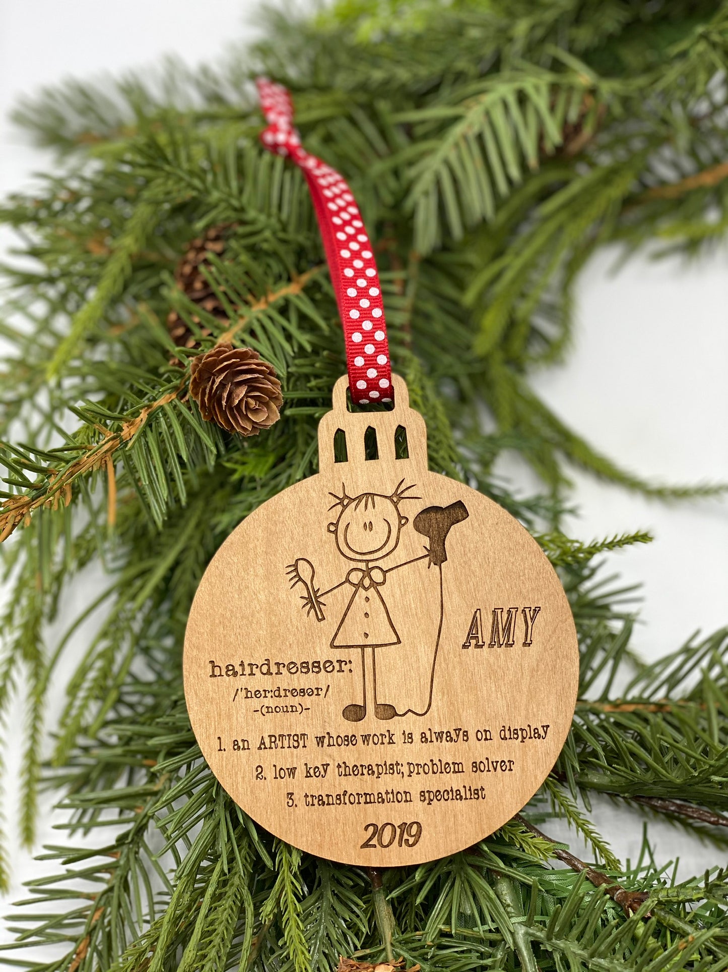 Hairdresser Definition Wood Ornament