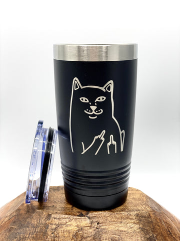 Sassy Cat Middle Finger Insulated Drink Tumbler, 20 oz, 30 oz