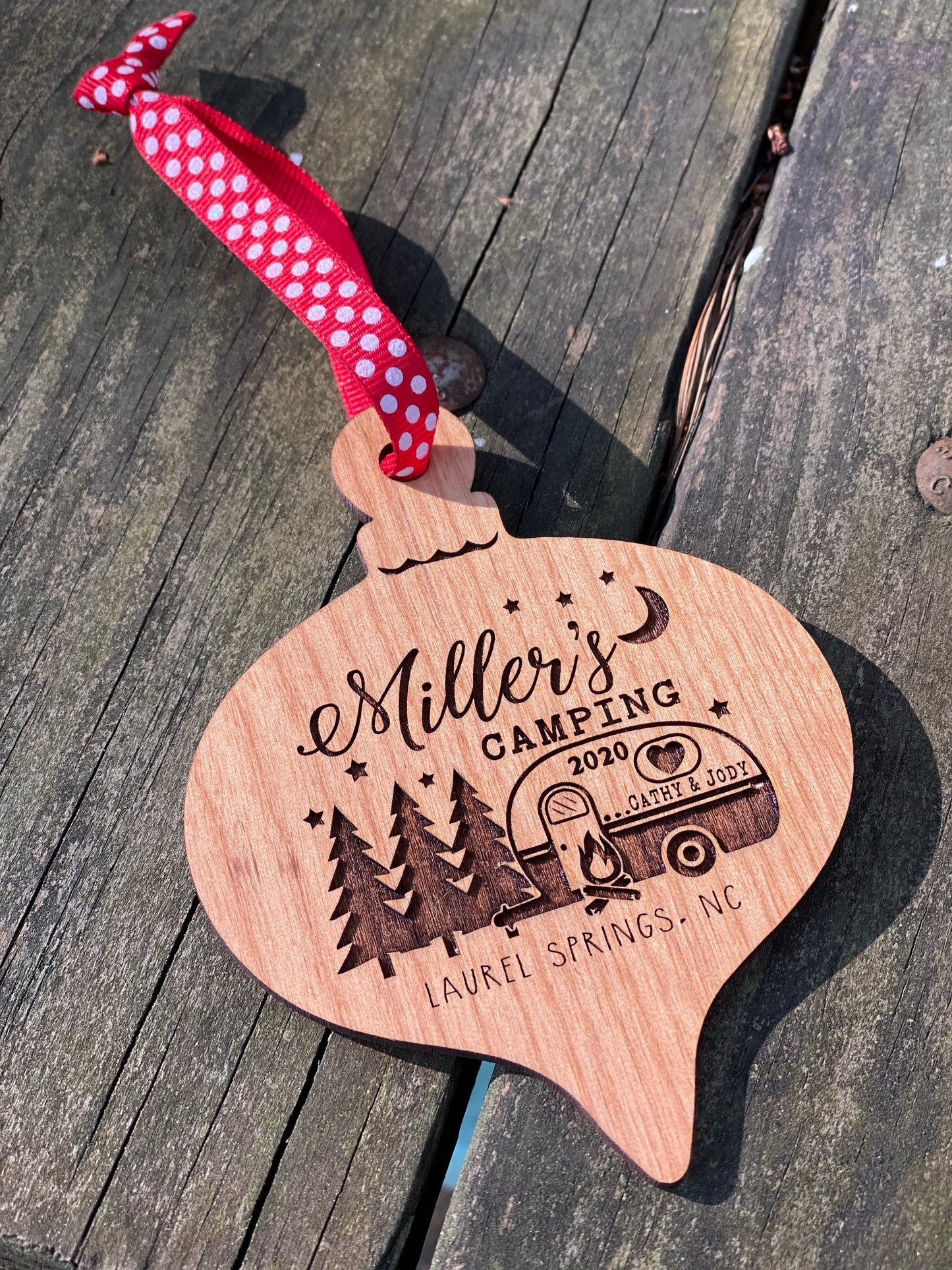 Wilderness Camping Wood Ornament