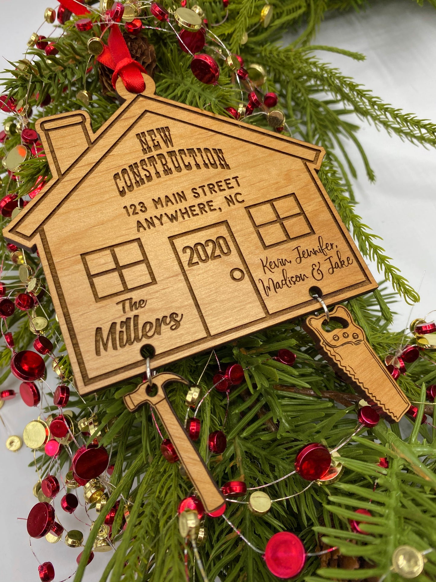 New Home Construction Wood Ornament