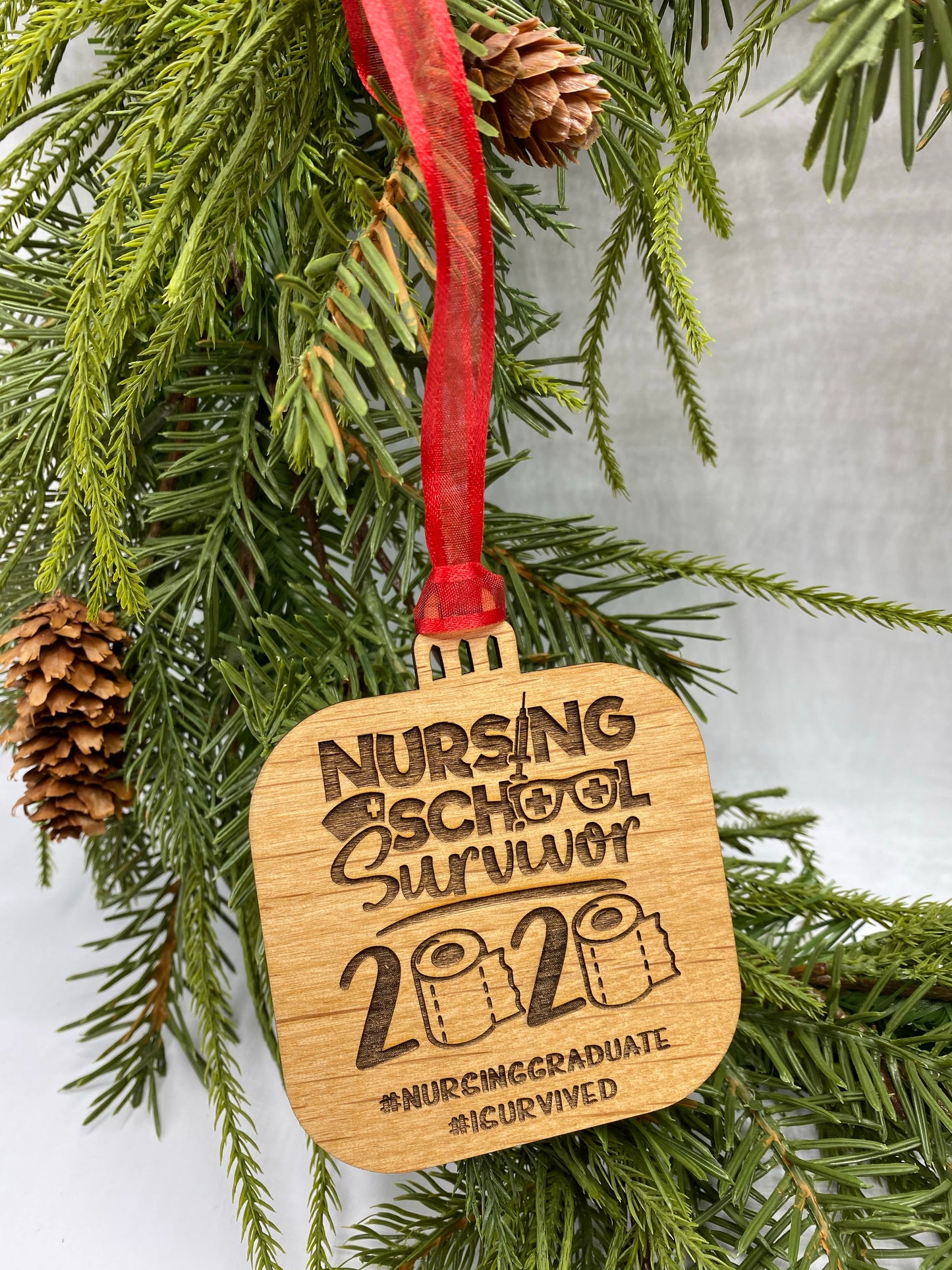 Nursing School Survivor 2020 Wood Ornament