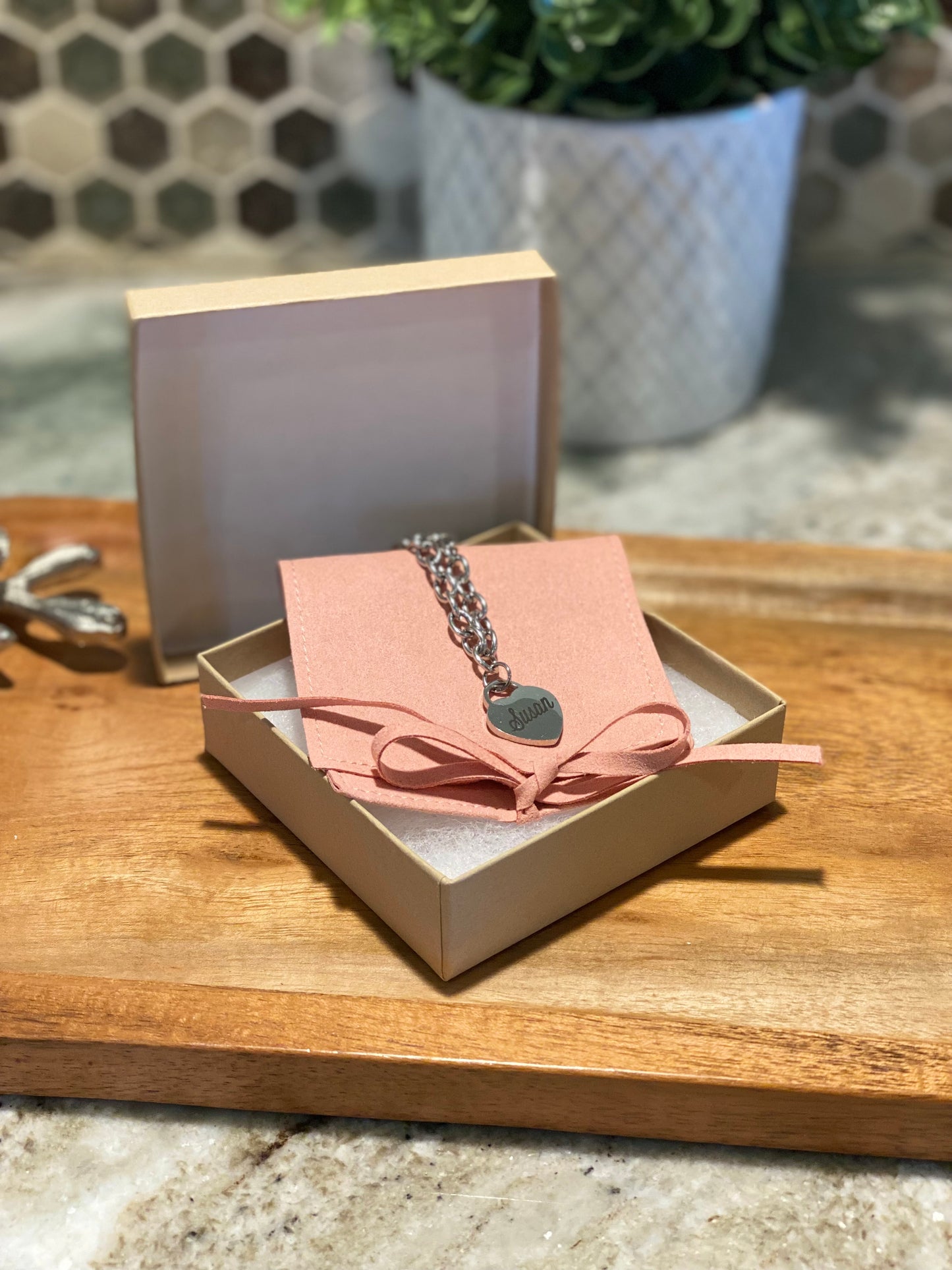 Personalized Heart Charm Name Bracelet