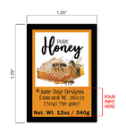 Honey Label__"Bee on Honeycomb"