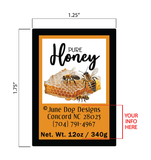 Honey Label__"Bee on Honeycomb"
