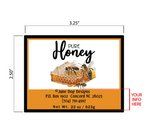 Honey Label__"Bee on Honeycomb"