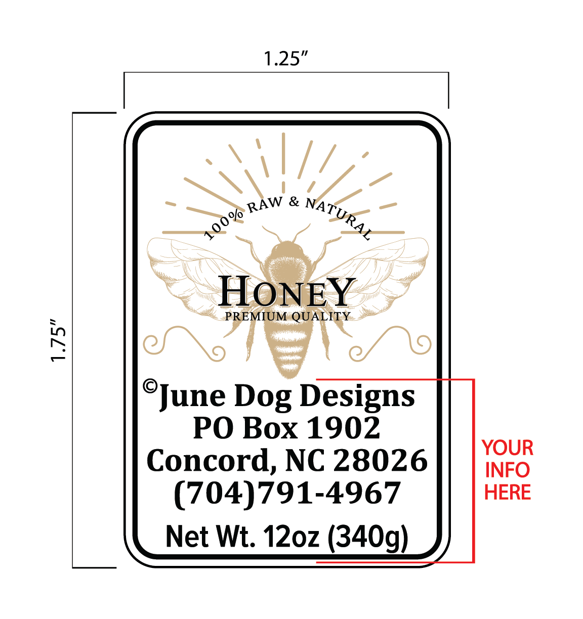 Honey Label__"Vintage Queen"