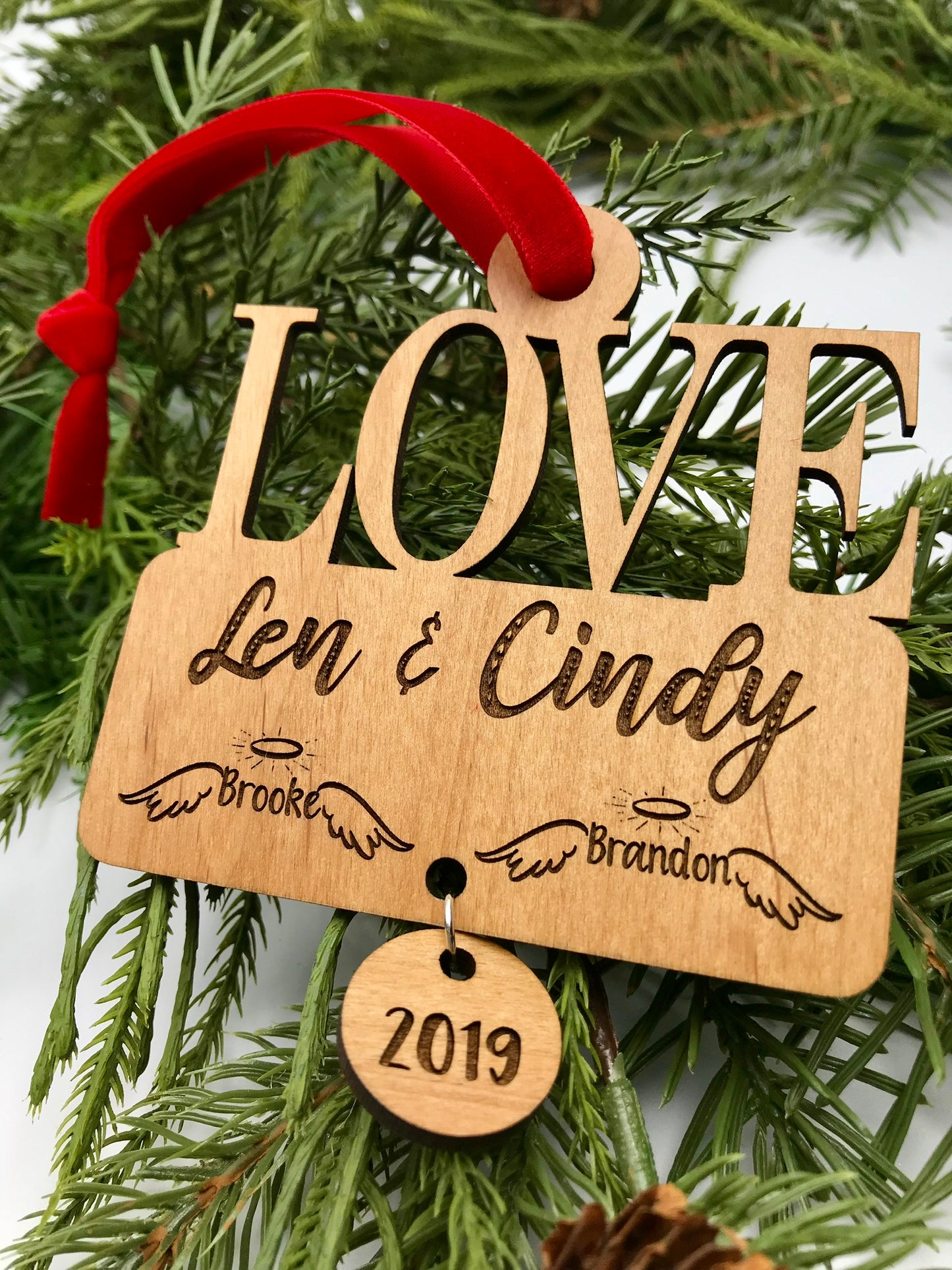Love Family Wood Ornament