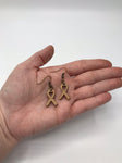 Cancer Ribbon with Heart Earrings