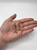 Cancer Ribbon with Heart Earrings
