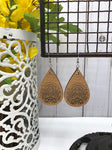 Mandala Teardrop French Wire Earrings