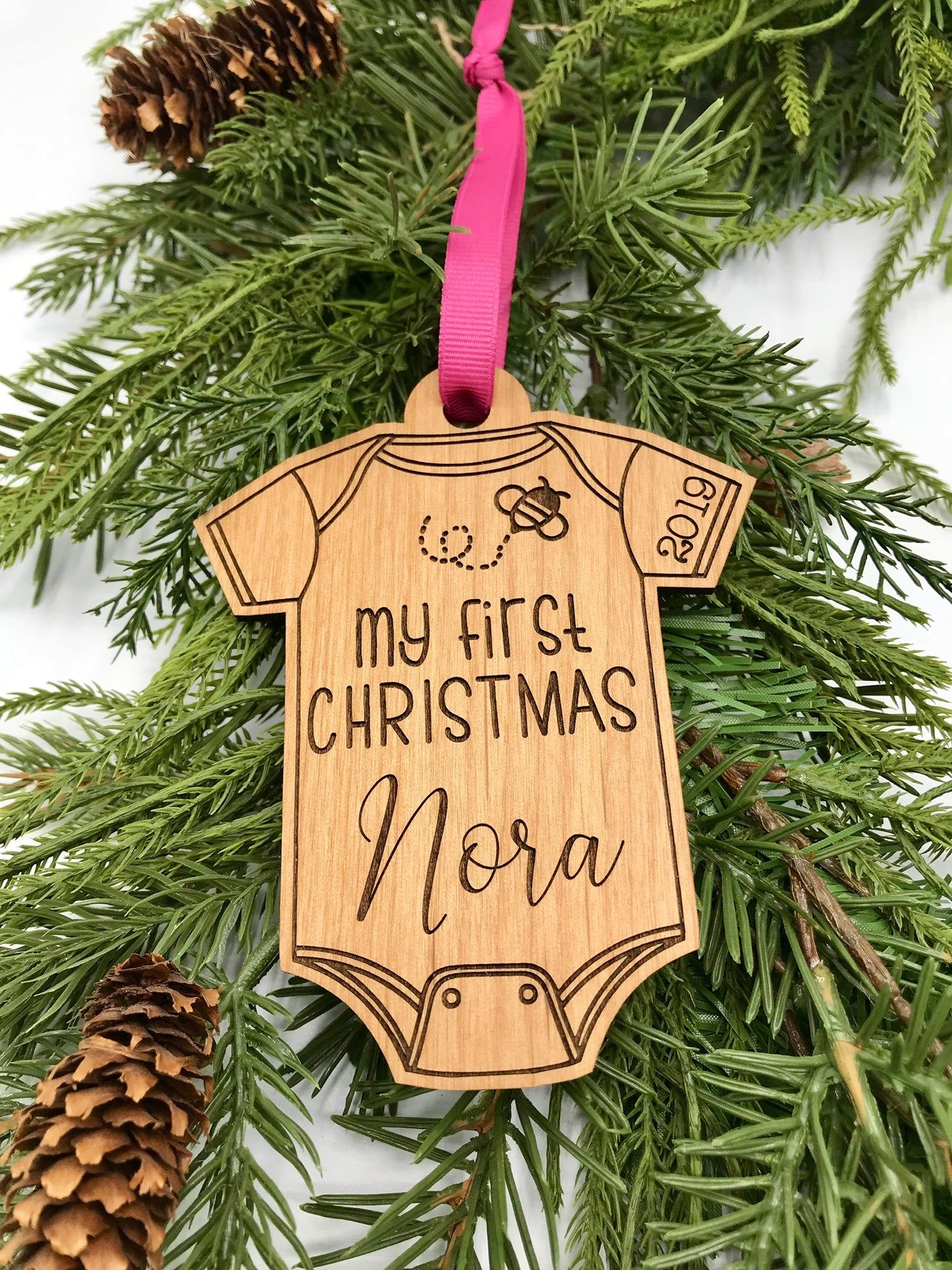 My First Christmas Baby Onesie Wood Ornament