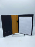 Portfolio with Writing Pad, Black/Silver Leatherette, 7" x 9"