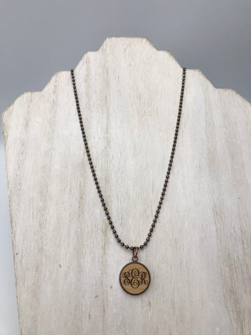 Monogram Pendant Necklace, 24"