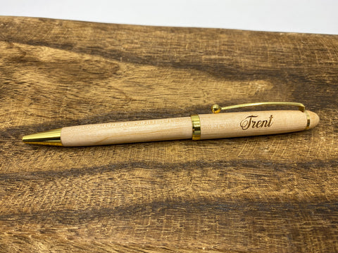Maple Writing Pen or Mechanical Pencil; Personalize It!
