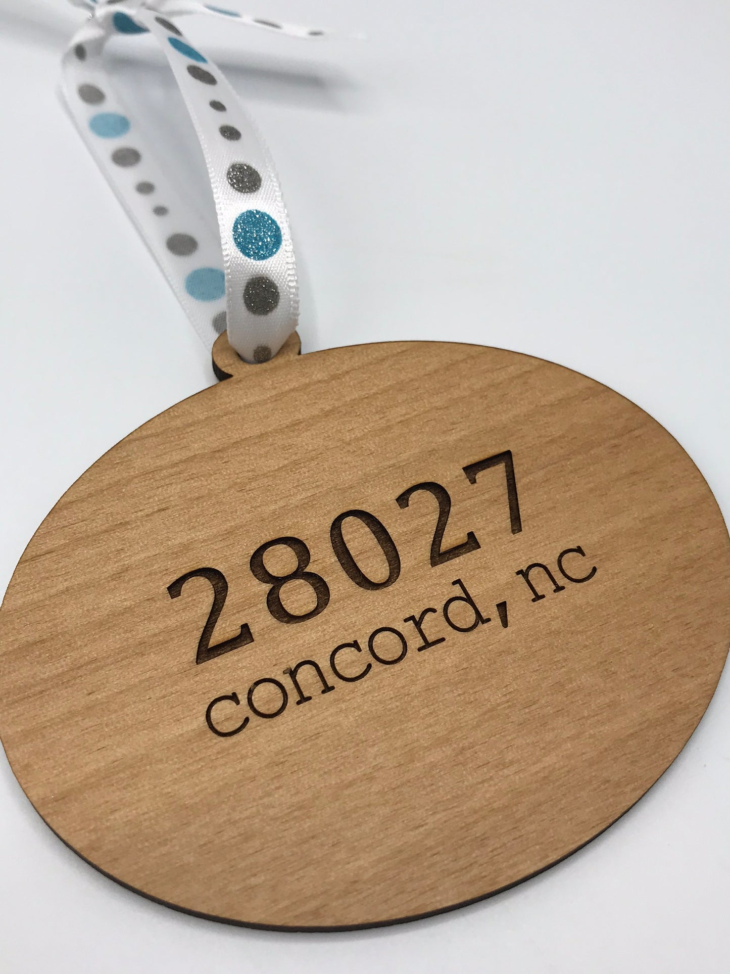 Zip Code, City and State Wood Ornament