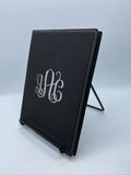 Portfolio with Writing Pad, Black/Silver Leatherette, 7" x 9"