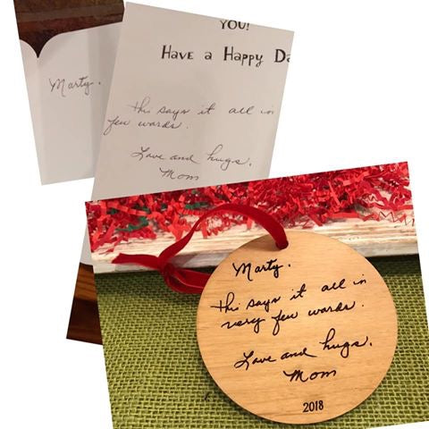 Treasured Keepsake Handwriting Wood Ornament