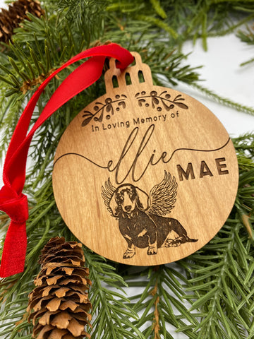 In Loving Memory, Dachshund Pet Memorial Wood Ornament