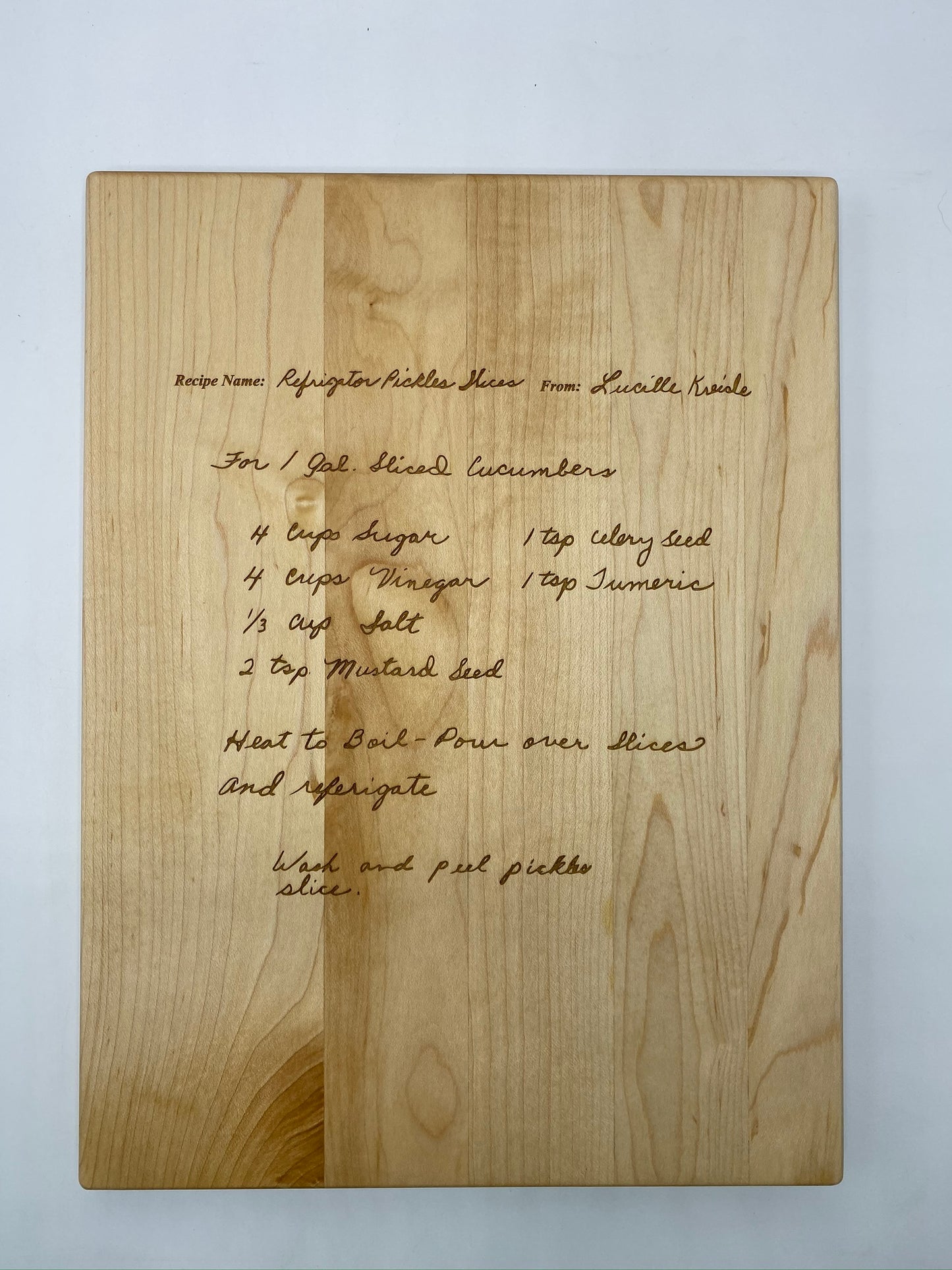 Cutting Board with Handwritten Recipe; Personalize It!