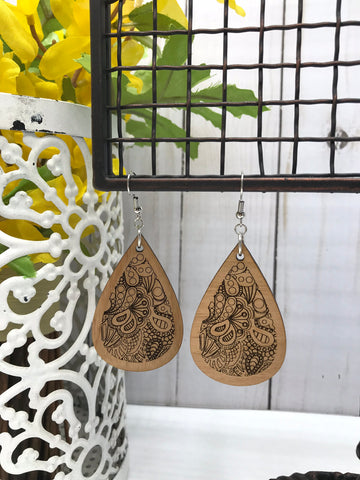 Paisley Teardrop French Wire Earrings