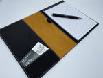 Portfolio with Writing Pad, Black/Silver Leatherette, 7" x 9"