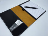 Portfolio with Writing Pad, Black/Silver Leatherette, 7" x 9"