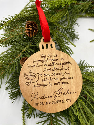 You Left Us Beautiful Memories Memorial Wood Ornament