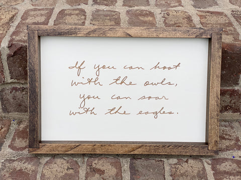 Your Handwritten or Artwork Wood Framed Sign 14" x 9 1/2"