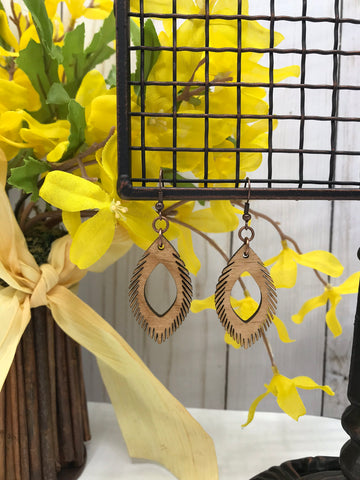 Teardrop Feather Earrings