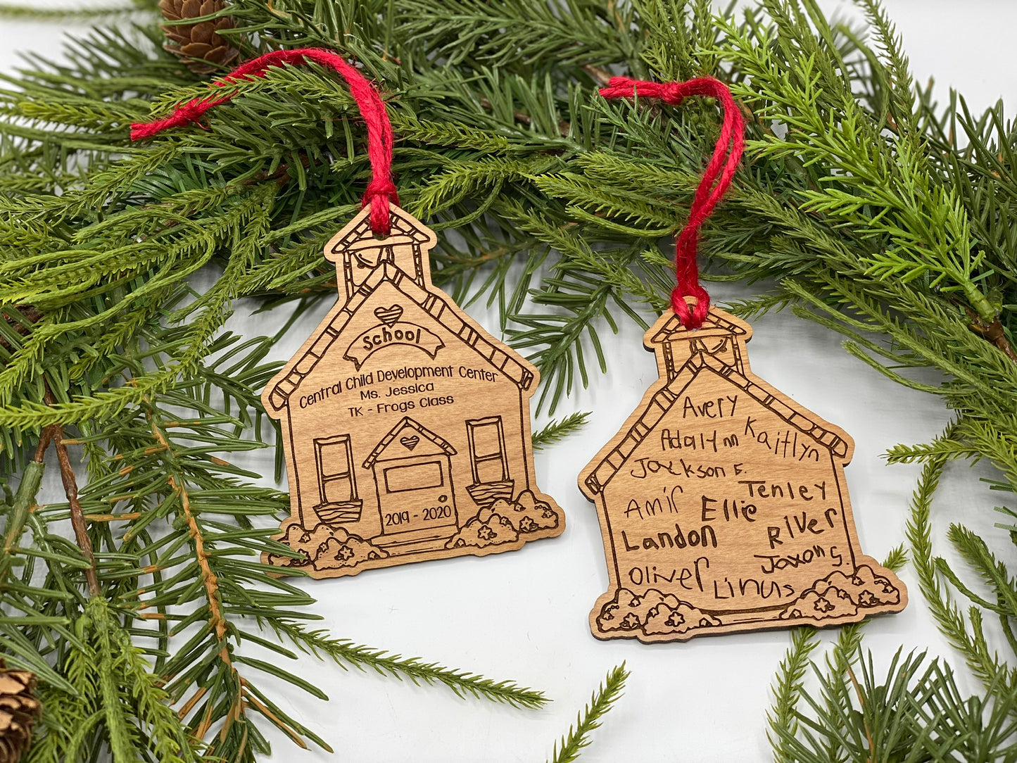 School House Wood Ornament