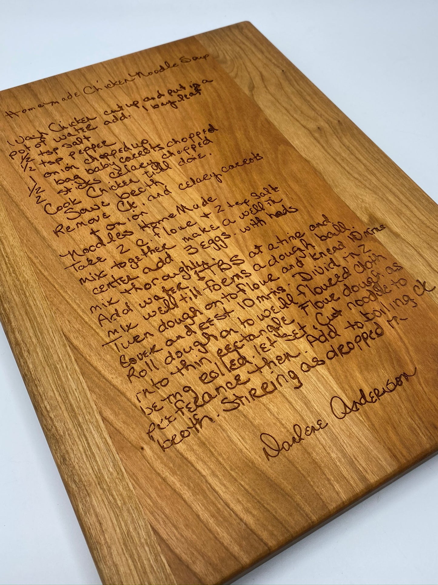 Cutting Board with Handwritten Recipe; Personalize It!