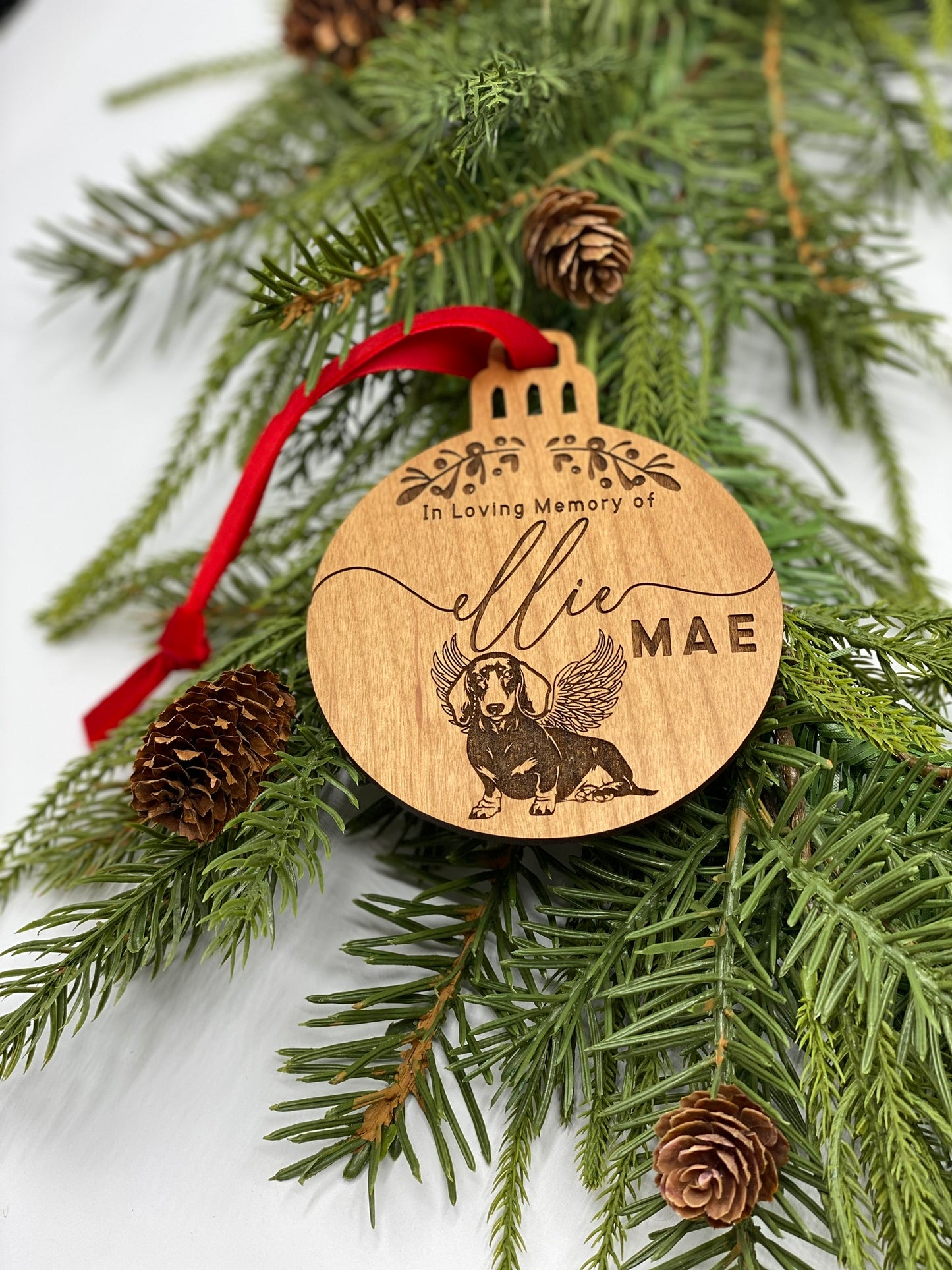In Loving Memory, Dachshund Pet Memorial Wood Ornament