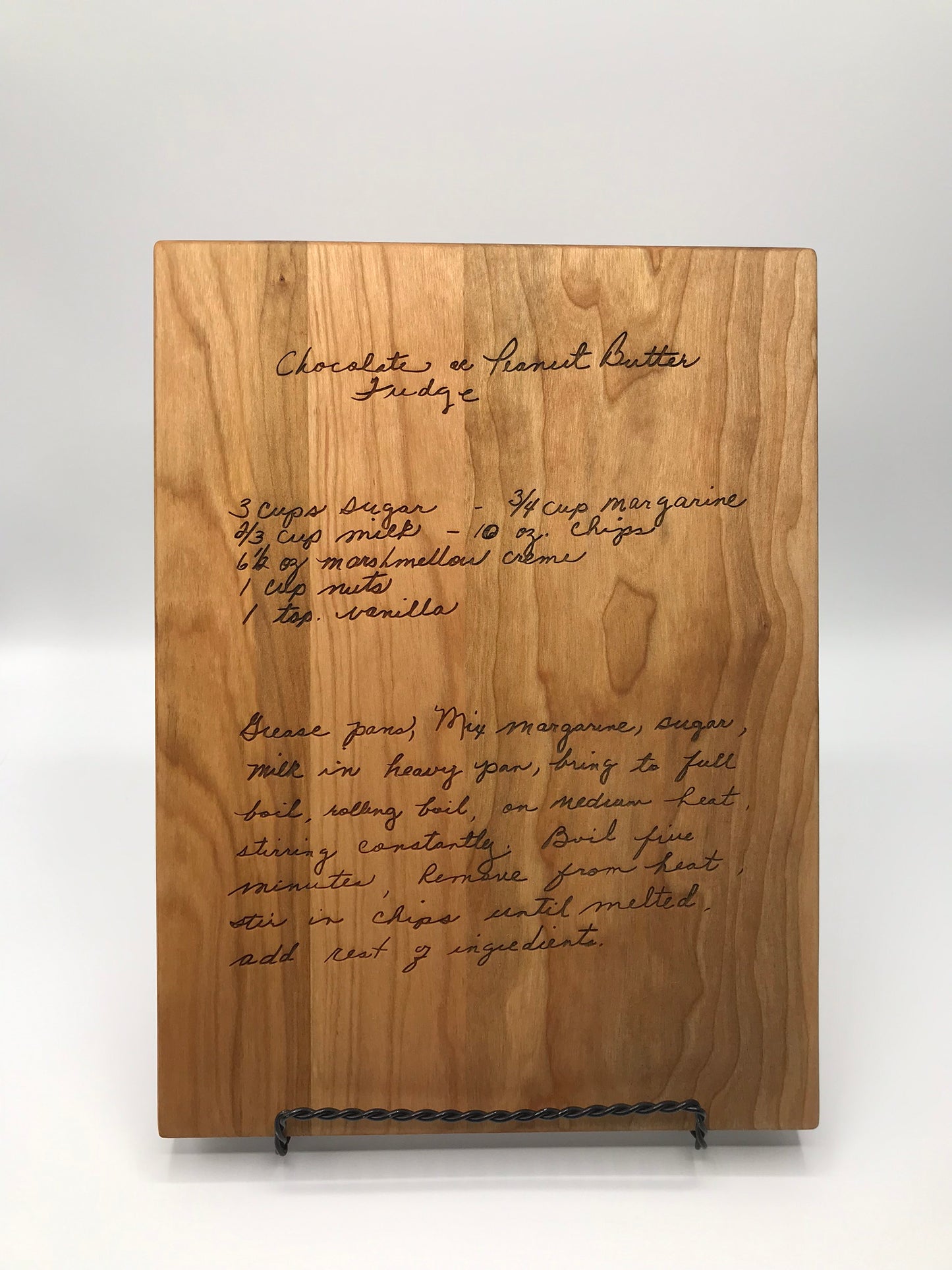 Cutting Board with Handwritten Recipe; Personalize It!