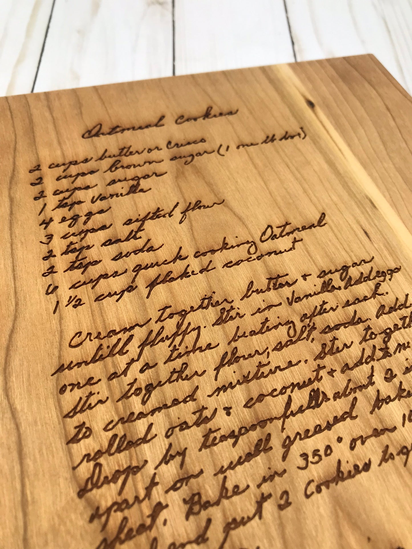 Cutting Board with Handwritten Recipe; Personalize It!