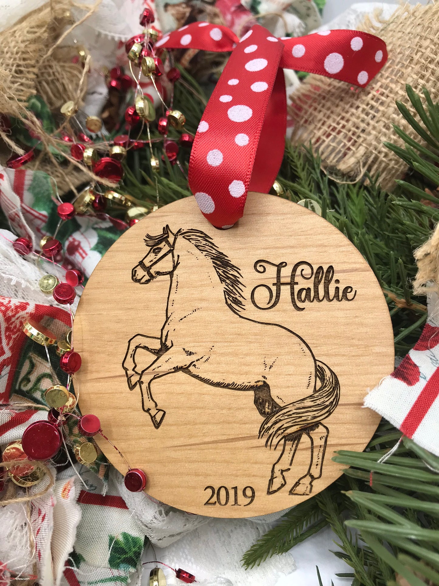 Horse Wood Ornament