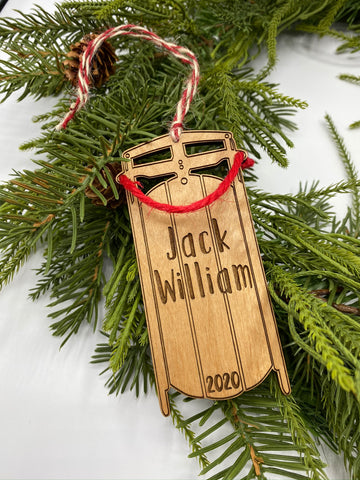 Sled Wood Ornament