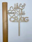 Mr & Mrs Cake Topper