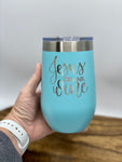 Jesus Drank Wine, Insulated Wine Tumbler, 16 oz